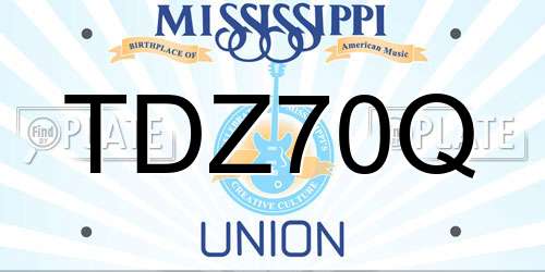 TDZ70Q Mississippi License Plate