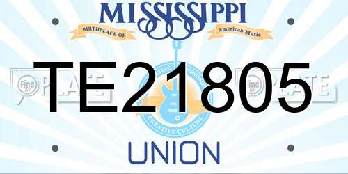TE21805 Mississippi License Plate