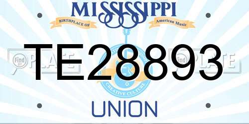 TE28893 Mississippi License Plate