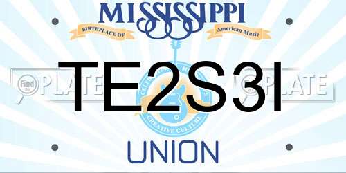 TE2S3I Mississippi License Plate