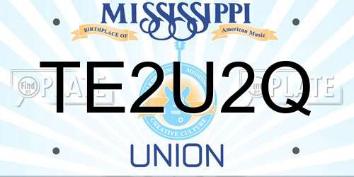 TE2U2Q Mississippi License Plate