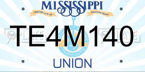 TE4M140 Mississippi License Plate