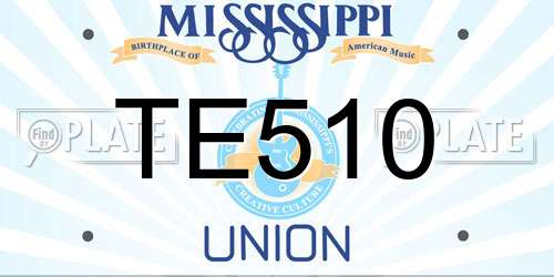 TE510 Mississippi License Plate