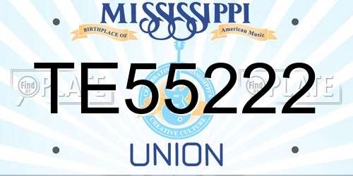 TE55222 Mississippi License Plate