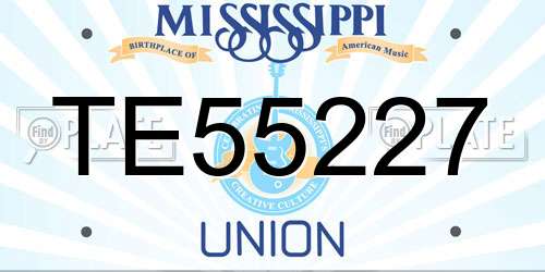 TE55227 Mississippi License Plate