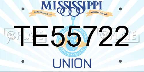 TE55722 Mississippi License Plate