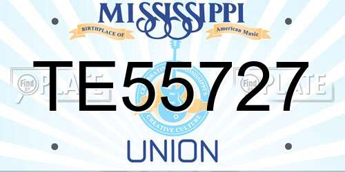 TE55727 Mississippi License Plate