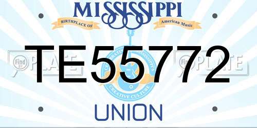 TE55772 Mississippi License Plate