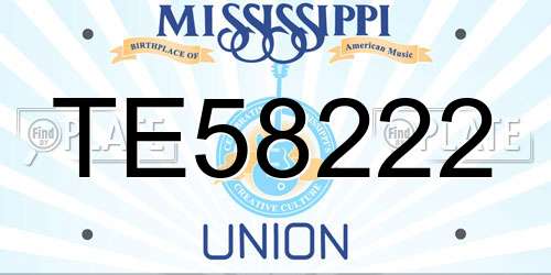TE58222 Mississippi License Plate