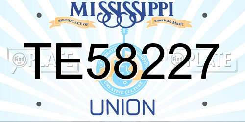 TE58227 Mississippi License Plate