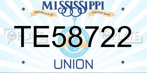 TE58722 Mississippi License Plate