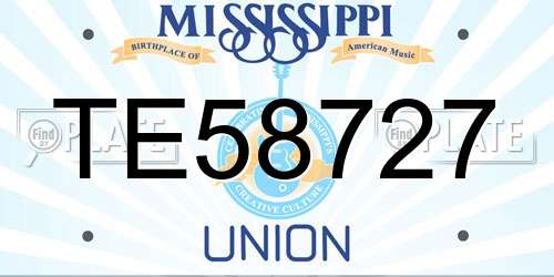 TE58727 Mississippi License Plate