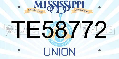 TE58772 Mississippi License Plate