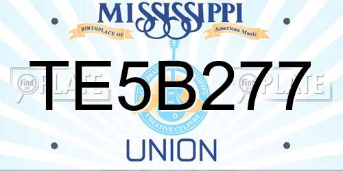 TE5B277 Mississippi License Plate