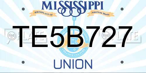 TE5B727 Mississippi License Plate