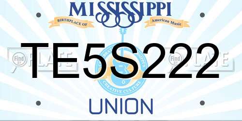 TE5S222 Mississippi License Plate