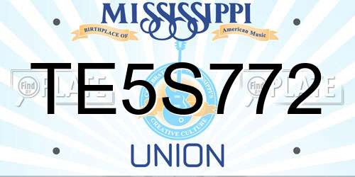 TE5S772 Mississippi License Plate