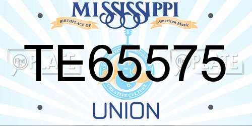 TE65575 Mississippi License Plate