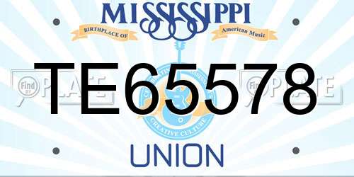 TE65578 Mississippi License Plate