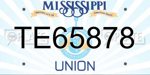 TE65878 Mississippi License Plate