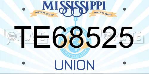 TE68525 Mississippi License Plate