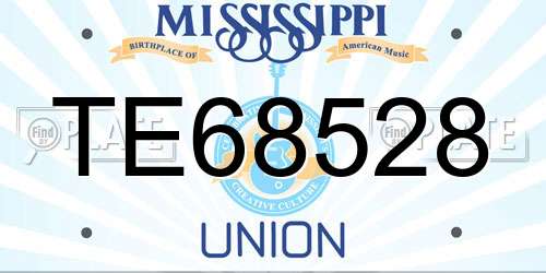 TE68528 Mississippi License Plate