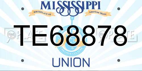 TE68878 Mississippi License Plate