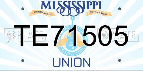 TE71505 Mississippi License Plate