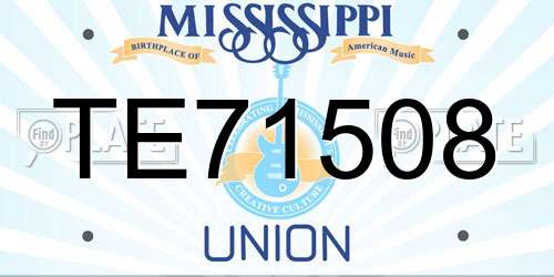 TE71508 Mississippi License Plate