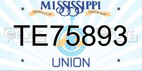 TE75893 Mississippi License Plate
