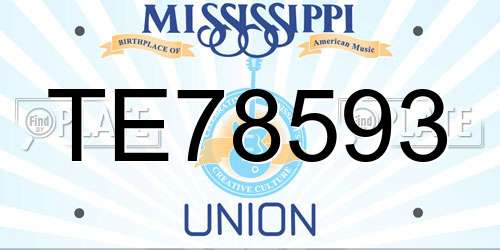 TE78593 Mississippi License Plate