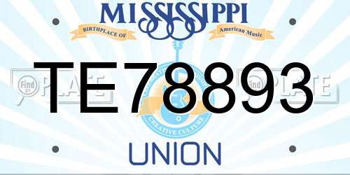 TE78893 Mississippi License Plate