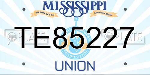 TE85227 Mississippi License Plate