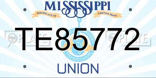 TE85772 Mississippi License Plate