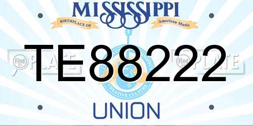 TE88222 Mississippi License Plate