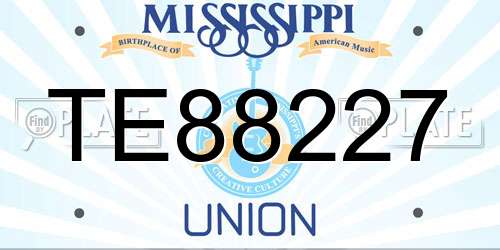 TE88227 Mississippi License Plate