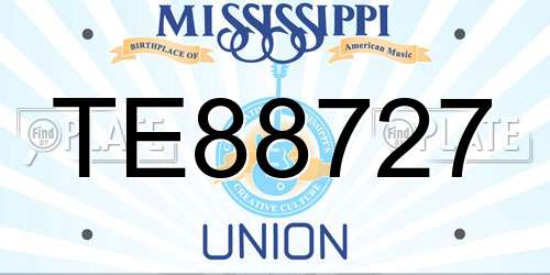 TE88727 Mississippi License Plate