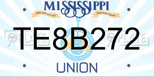TE8B272 Mississippi License Plate