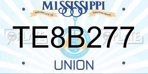 TE8B277 Mississippi License Plate