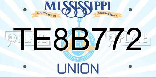 TE8B772 Mississippi License Plate
