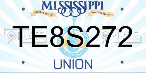 TE8S272 Mississippi License Plate