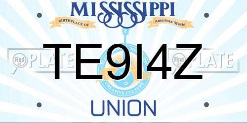 TE9I4Z Mississippi License Plate