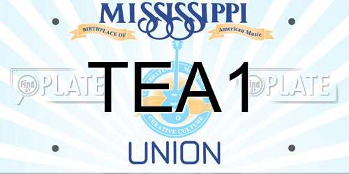 TEA1 Mississippi License Plate