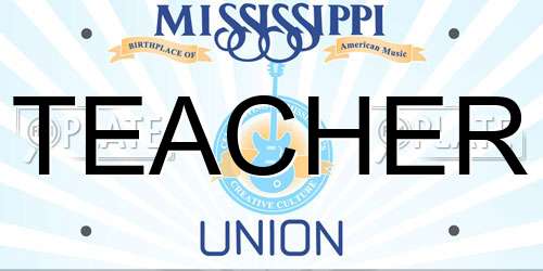 TEACHER Mississippi License Plate