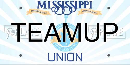 TEAMUP Mississippi License Plate