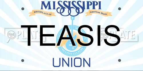 TEASIS Mississippi License Plate