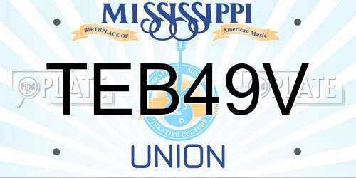 TEB49V Mississippi License Plate