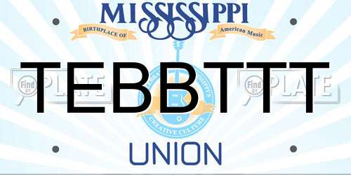 TEBBTTT Mississippi License Plate