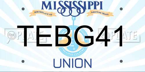 TEBG41 Mississippi License Plate