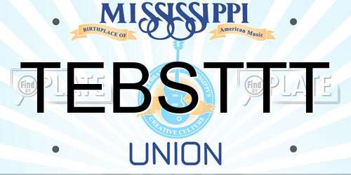 TEBSTTT Mississippi License Plate